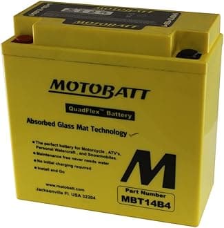 MotoBatt MBT14B4 Battery 12V 13A 175CCA Factory Activated Quadflex AGM Battery M