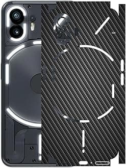 AtOdds - Full Body Back Screen Guard Protector Film - 3D Textured Lamination Wrap Skin Sticker for Nothing Phone 2 (5G) | Scratchproof Matte Finish (Design - Black CF)