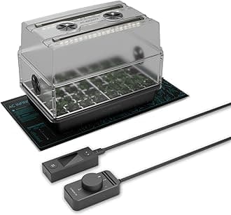 AC Infinity Heavy-Duty Humidity Dome 5x8 Germination Kit with Waterproof Seedling Mat, Full Spectrum LED Grow Light Bars, Samsung LM301H EVO Diodes, Vented Extension Panels, for Seed Starting