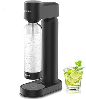 PHILIPS Sparkling Water Maker Soda Maker Soda Streaming Machine Quick Twist with 1L Carbonating Bottle, Seltzer Fizzy Water Maker, Compatible with Any Screw-in 60L CO2 Carbonator(NOT Included)