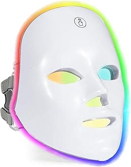 Blue Red Light Theràpy Màsk for Face, 7 Colors LED Light Theràpy, LED Portable Facial Skin Care Màsk for Face and Neck 650nm Red LED Facial Skin Care Màsk (M, Apple)