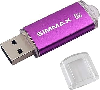 Memory Stick 64GB USB 2.0 Flash Drives Thumb Drive Pen Drive (64GB Purple)