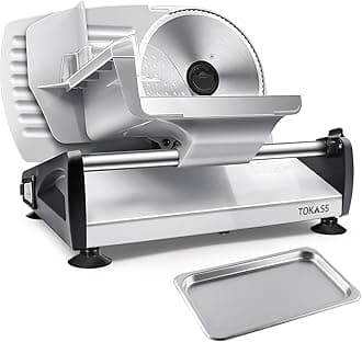 Meat Slicer,TOKASS Electric Deli Food Slicer with Removable 7.5’’ Stainless S...