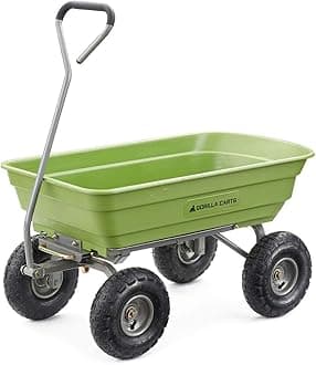 Heavy Duty Poly Yard Dump Cart, Lawn & Garden Wagon, 600 Lb, Green
