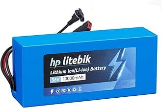 36V 10Ah Lithium Ebike Scooter Battery with 30A BMS for 0-1000W Motor, Lithium Replacement Battery with XT60 Adaptor, Charger, T Plug