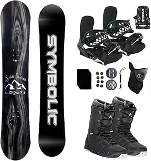 Symbolic Knotty Airtracks Men Snowboard & Bindings & Boots & Leash & Stomp & Gaiter Complete System Package