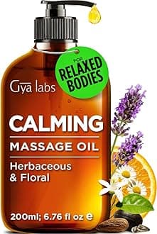 Gya Labs Calming Massage Oil - 6.76 Fl Oz - Lavender Massage Oil & Total Relaxation, Inspires Spa-Like Atmosphere - Authentic Ingredients, Non-Gmo And Cruelty-Free