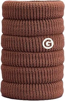 GIMMEBands Thick Fit Hair Ties | No Break Microfiber Thick Hair Elastics | A Firm Yet Gentle All Day Hold with No Snagging, Dents, or Breakage | Brown Chestnut