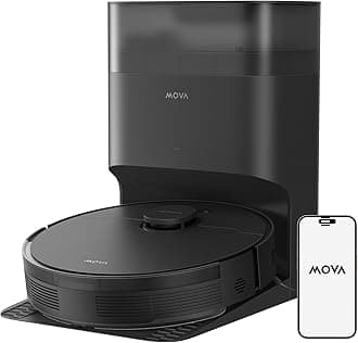 Mova S10 Plus Robot Vacuum with Self-Empty Dock, 7000Pa Suction, Liftable Brush, Hands-Free Cleaning for up to 90 Days with 4L Dust Bag, PreciSense LiDAR Navigation, App & Voice Control