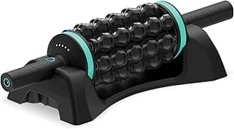 RPM Rolling Percussive Massager – Deep Tissue Muscle Massager and Back Roller with Hands-Free Base, Rechargeable Leg Massager Roller, 5-Speed Massage Roller Stick for Legs, Foot & Calf Massager