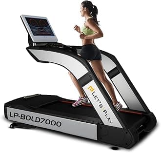 Let's Play LP-Bold 7000 Commercial Treadmill for Gym and Home Use | 8HP Peak AC Motor with Japanese Technology | 20 Level Auto Incline Running Machine | Top Speed 20Km/hr | Max User Weight 250Kg