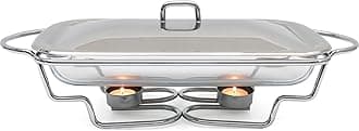 Galashield Chafing Dishes Buffet Food Warmer with Lid Stainless Steel and Oven Safe Glass Warming Tray Dish (3-Quart)