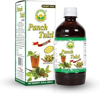 Panch Tulsi Juice | Liquid Extract with 5 Types of Tulsi (Holy Basil) | 16.23 Fl Oz (480 ml)