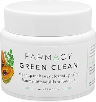 Makeup Remover Cleansing Balm - Green Clean Waterproof Makeup Remover + Oil Based Cleanser - Gentle Exfoliating Double Cleanser - Melts From Balm to Milky Lather (200ml)
