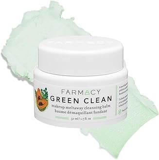 Farmacy Makeup Remover Cleansing Balm - Green Clean Waterproof Makeup Remover Balm + Oil Cleanser for Face - Gently Melts Make Up + SPF - Hydrates + Softens Skin with Super Greens + Papaya (50ml)