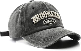 Brooklyn Hat Vintage Brooklyn 1947 Dad Hat Washed Cotton Unstructured Baseball Cap for Men & Women