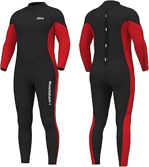 Hevto Wetsuits Plus Size Men and Women 3mm Neoprene Full Scuba Diving Suits Surfing Swimming Long Sleeve Keep Warm Back Zip for Water Sports