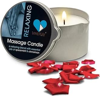 Massage Oil Candle for Home SPA - Vegan Moisturizing Body Oil Candle for Pure Relaxation - Hydrating Skin Care Massage Oils with Essential Oils (6.76oz) (Relaxing)