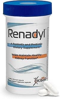 Renadyl Kidney Probiotic Supplement | Urea, Creatinine, & Uric Acid Support | 45 Billion CFUs | Clinically Tested, Non-GMO, & Made in USA, 60 Capsules (1 Bottle, 1 Month Supply)