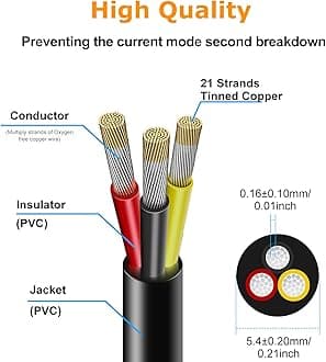 30M/100ft 3 * 0.5mm² Electric Cable, 20AWG Electrical Wire, 5V/12V/24V Low Voltage Extension Cable, 3 Core Outdoor Landscape Lighting Tinned Copper Wires, Flexible High Temperature Resistant Wire
