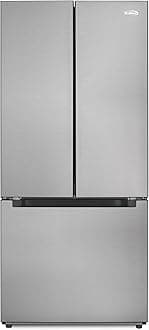 - 30-Inch and 18.5 cu. ft. Counter Depth French Door Refrigerator with Three Doors and Deep Freezer in Stainless-Steel (KM-RERFDSS-18C)
