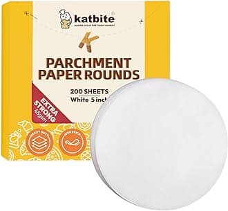 katbite Parchment Paper Rounds-200 Pack, 4 Inch 5 Inch Non-stick Hamburger Patty Paper 5 inch