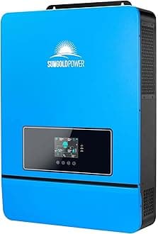 SUNGOLDPOWER 10000W DC 48V UL1741 Solar Inverter,Support Parallel, Built-in 2 MPPT Solar Controllers, Max. 200A Battery Charging, AC Input/Output 120V/240V(settable) Inverter Charger(10000W DC 48V)
