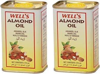 Wells Almond Oil Packed and Imported from Spain 175ml + 175ml | Sweet Almond-Oil for Body, Skin & Hair | Helps Enhance Memory | for Baby, Beauty & Skin Massage