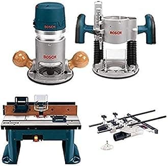 Bosch 1617EVSPK 12 Amp 2-1/4-Horsepower Plunge and Fixed Base Variable Speed Router Kit with Benchtop Router Table and Deluxe Router Edge Guide