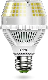 SANSI 250W Equivalent LED Light Bulb, 4000 Lumens E26 LED Bulb with Ceramic Technology, A19 5000K Daylight Light Bulb Non-Dimmable, 22-Year Lifetime, 25W Power Energy Saving for Home Office
