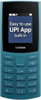 Nokia 106 4G Keypad Phone with 4G, Built-in UPI Payments App, Long-Lasting Battery, Wireless FM Radio & MP3 Player, and MicroSD Card Slot | Blue