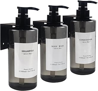 Shampoo and Conditioner Dispenser Shower Soap Dispenser Drill Free Shampoo Dispenser for Shower Wall Shampoo Holder for Shower Wall Shower Soap Dispenser 3 Chamber .16.9fl.oz