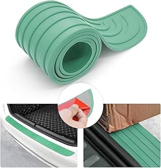 Car Rear Bumper Protector Guard, Anti-Scratch Abrasion Rubber Trunk Door Entry Sill Guard, Non-Slip Trim Cover Protection Strip, Car Accessories for Most Cars and SUV (Green/35.4"x2.7")