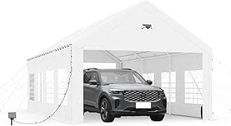 Carports 10X30 Heavy Duty,Car Ports with 180G Removable Side Walls,Carport Canopy,Car Shelter All Weather,Portable Car Port Garage,White