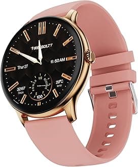 Fire-Boltt Phoenix Pro Round Smart Watch 1.39" HD Display with Bluetooth Calling, AI Voice Assistant, SpO2 & Heart Rate Monitor, 120+ Sports Modes, IP67 Waterproof Smartwatch for Women - Golden Pink