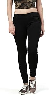 ADBUCKS Women's Slim Fit Mid Rise Jeggings -, Skinny, Wide Leg Jean, Elasticated