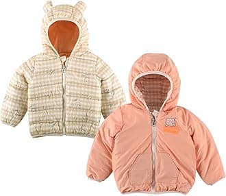 Cartoon Print Reversible Winter Standard Length Puffer Jacket For Kids Hooded Coat Jacket With Fleece Lining For Boy's & Girls