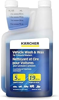 Kärcher Vehicle Wash and Wax, Pressure Washer Detergent, Cleans Cars, Bikes, Trucks, Boats and More, Highly Concentrated, Makes up to 5 gal of Cleaner