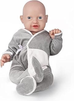 Vollence 23 inch Full Body Silicone Baby Dolls, Not Vinyl Dolls, Soft Realisitc Silicone Dolls Full Silicone Baby for Collectible Dolls Baby Gifts Teaching Dolls - Boy