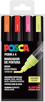 Posca UNI PC 5M Fluor Set - Pack of 4 Markers
