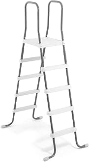Intex Steel Frame Above Ground Swimming Pool Ladder for 52 Inch Wall Height Pools
