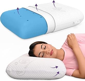 MY ARMOR Cool Gel Memory Foam Pillow, 5.5 Inch Thick Orthopedic Cushion for Sleeping | 2 Years Warranty | with Removable Washable Cover - Pack of 1