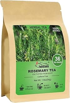 FullChea - Rosemary Tea Bags, 36 Teabags, 1.5g/bag - Premium Dried Rosemary Leaves - Cultivated From Egypt - Non-GMO - Caffeine-free - Distinct Flavor & Support Digestion