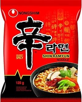 Nong Shim Shin Ramyun Noodle Soup (Hot And Spicy) 120G x 5 packs