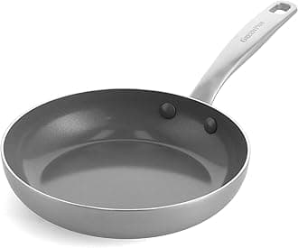 Chatham Tri-Ply Stainless Steel Healthy Ceramic Nonstick 8" Frying Pan Skillet, PFAS-Free, Induction Suitable, Dishwasher Safe, Silver