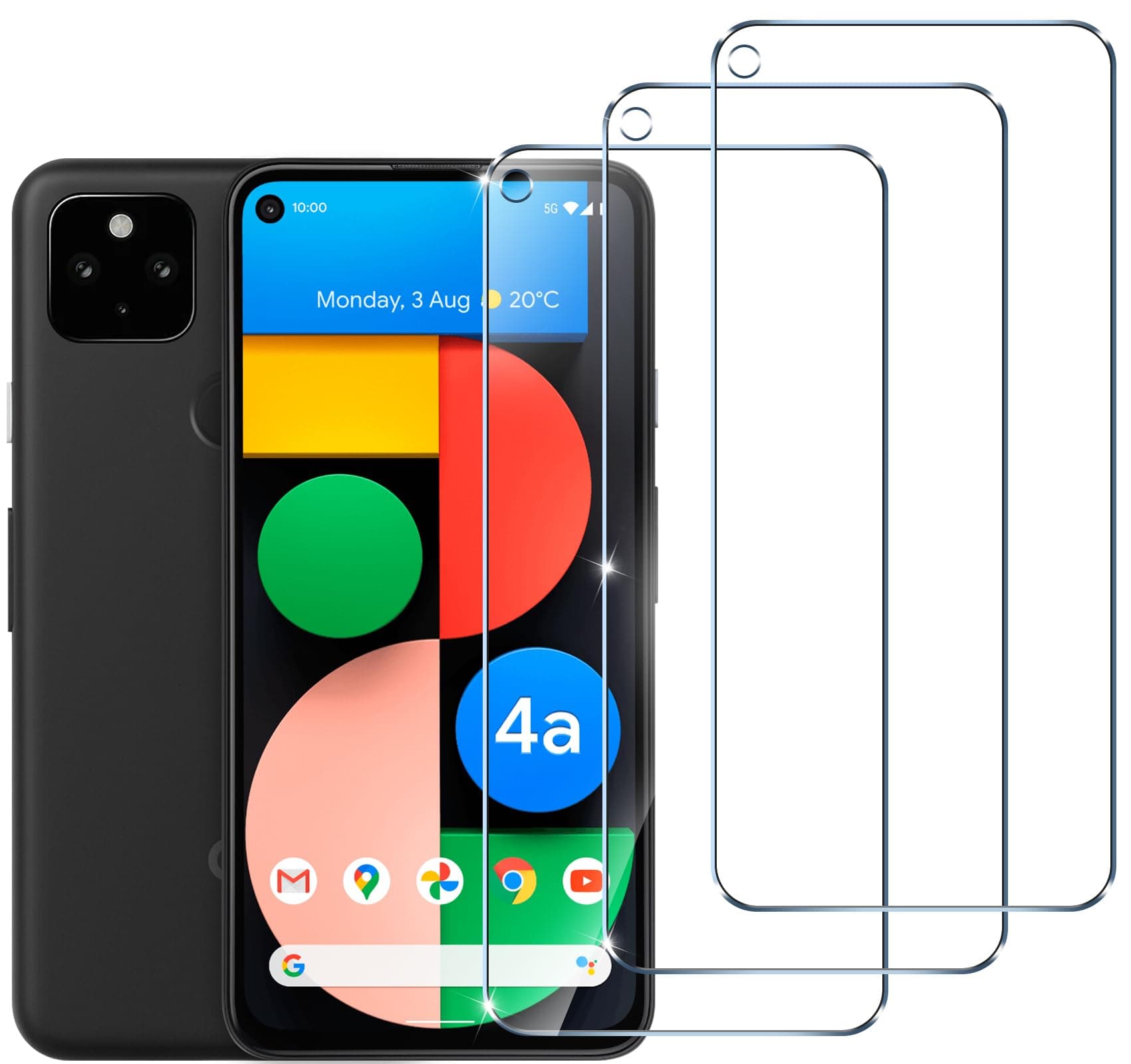 ivoler [6 Pack] [4 Pack] Tempered Glass Screen Protector for Google Pixel 4a 5G with [2Pack] Camera Lens Protector with [Alignment Frame Easy Installation],HD Clear Anti-Scratch Film,6.2 inch