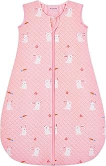 Baby Sleeping Bag 2.5 Tog 18-24 Months Newborn Sleeping Bag 100% Cotton Sleep Sack for Winter Warm and Comfortable Pink
