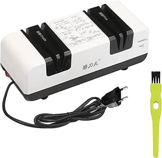 Professional Electric Knife Sharpener Multifunctional Automatic Cut Sharpeners with 15-Degree Bevel Crude and Fine Grooves for Straight Serrated Knives Scissors Kitchen Cutter Grinder