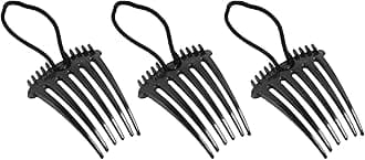 3Pcs Bandette Comb with Elastic Band, Fluffy Hair Comb, Ponytail Bump it UP Volume Combs, Hair Styling Tool Hair Accessories, Black