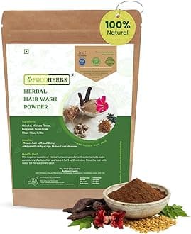 Foodherbs Herbal Shikakai Powder | Blend of Shikakai, Hibiscus Flower, Fenugreek, Green Gram, Vetiver, Soap Nut | 200 g / 0.44 Lbs | Natural Hair and Scalp Cleanser | Herbal Shampoo